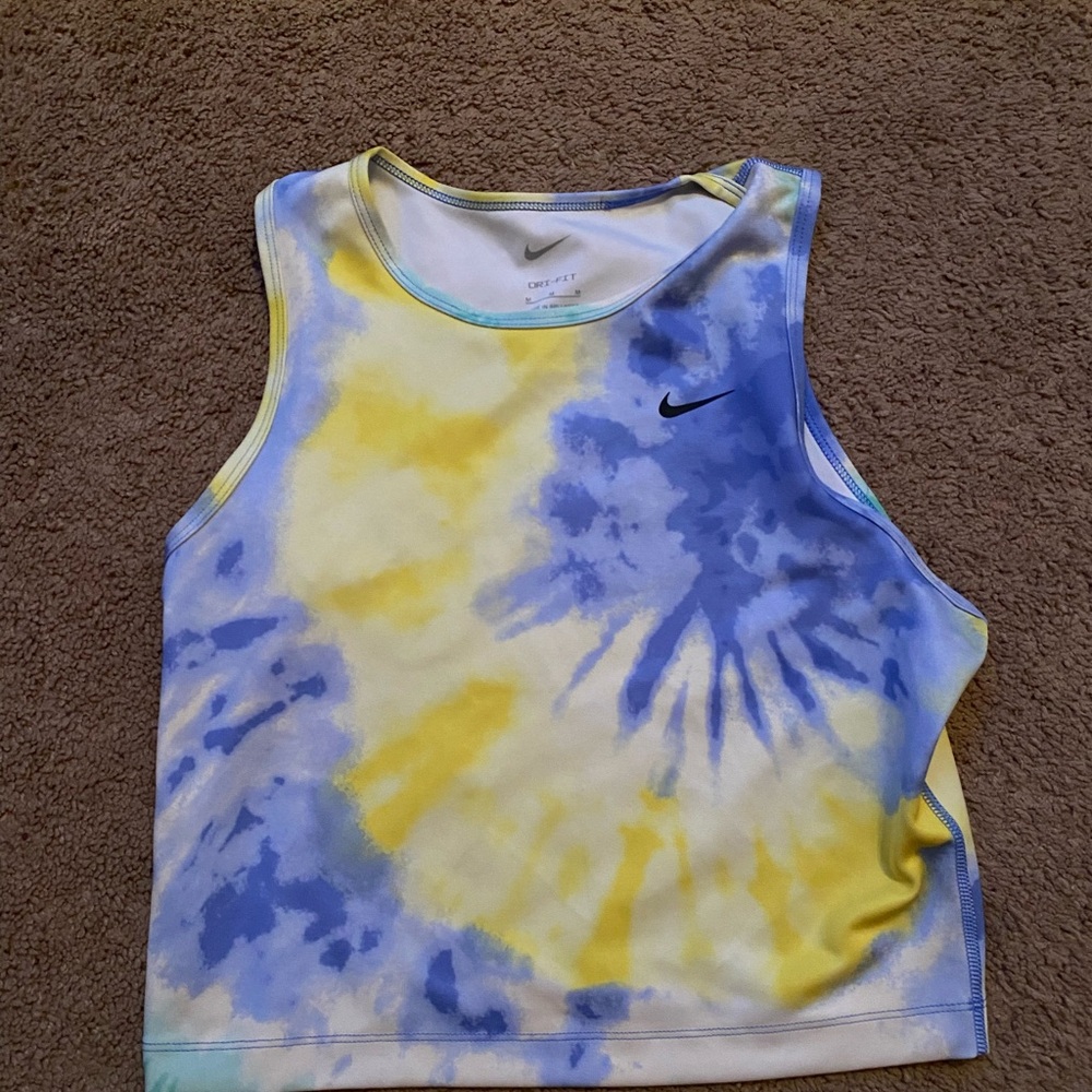 NWOT Nike Blue and Yellow Tie-Dye Tank Top